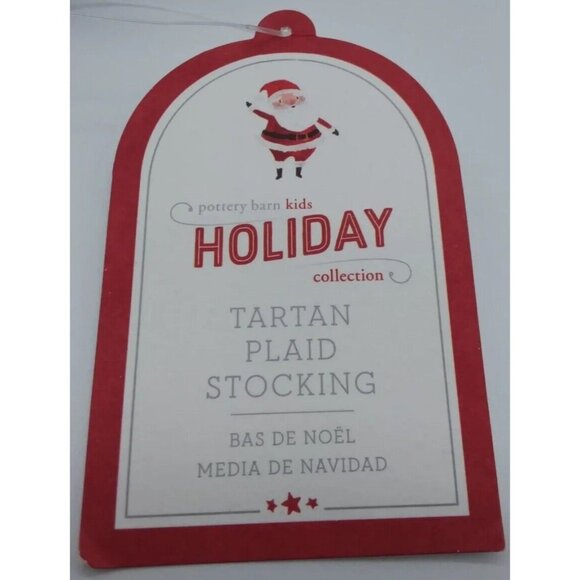 Pottery Barn Kids Graham Tartan Plaid Stocking Holiday Christmas Quilted Xmas - Picture 4 of 9